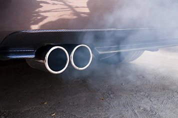 close up of tailpipe with exhaust
