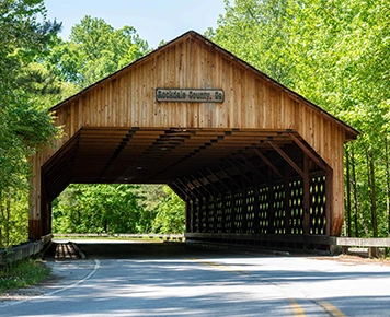 wooden bridge crossing